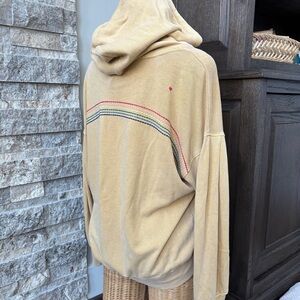 SUNDRY Size 0 XS Rainbow Stripe Pullover Campus Hoodie Sweatshirt